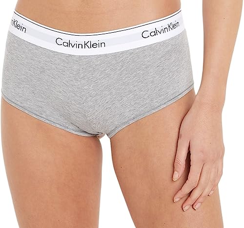 Calvin Klein Damskie szorty chłopięce typu hipster ze stretchem, szary (Grey Heather), L