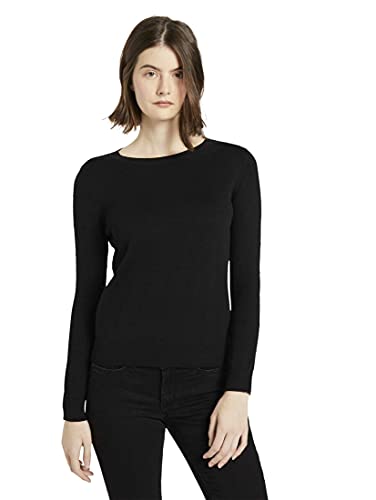TOM TAILOR Denim Damski Sweter z dzianiny w kropki 1023319, 14482 - Deep Black, S