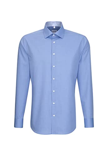 Seidensticker Męska koszula biznesowa - bez prasowania, wąska koszula - Slim Fit - długi rękaw - kołnierz Kent - 100% bawełna
