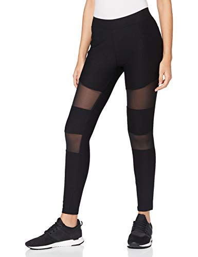Urban Classics Damskie legginsy damskie Tech Mesh Rib, czarny, XS