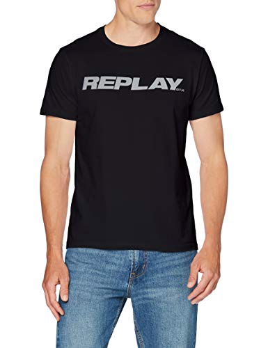 Replay Męski T-shirt, czarny (098 Black), S