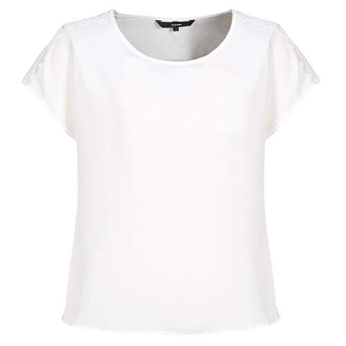 VERO MODA Damska koszulka Vmlacey Boca Ss Top T-Shirt, Biały (Snow White Snow White), M