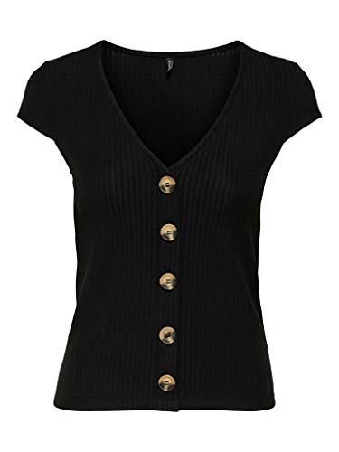 ONLY Damska koszulka Onlnella S/S Button Top Noos JRS, czarny (czarny), XS