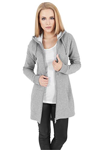 Urban Classics Damska bluza, kurtka, bluza z kapturem, z zamkiem błyskawicznym, dostępna w ponad 10 kolorach, rozmiar XS do 5XL, szary, S