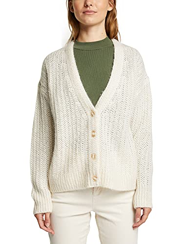 ESPRIT Z alpaką: kardigan z wzorem dzianiny, 285 / piasek, L