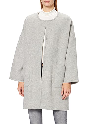 Yargıcı Damski płaszcz Crew Neck Coat, Szary (Light Grey 019), 38 (Herstellergröße: 02)