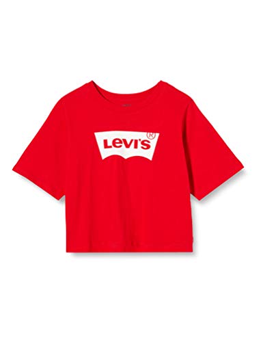 Levi's Kids Dziewczęcy T-shirt Lvg Jasny Jasny Podcięty Top, super czerwony, 10 Lata