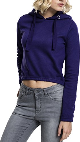 Urban Classics Damska bluza z kapturem Ladies Interlock Short Hoody, Regał Purple, S