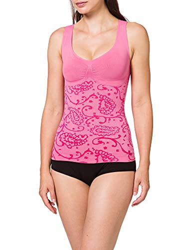 belly cloud Damski top modelujący figurę Paisley, Różowy (Hot Pink 522), M