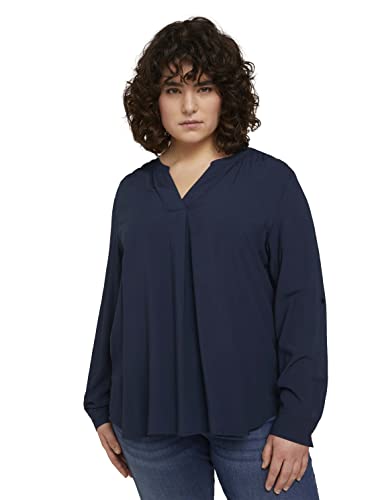 TOM TAILOR damska bluzka plussize z rękawami do ćwiczeń, 10668 - Sky Captain Blue, 54