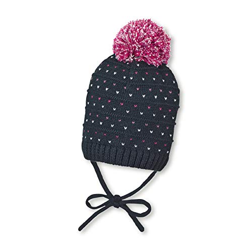Sterntaler Płaska czapka dla dziewczynek Strickmütze Cappellopello, Niebieski (morski 300), Jeden rozmiar (Producent rozmiar: 41)
