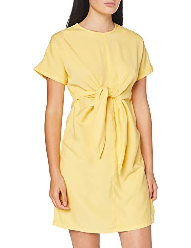 Vero Moda Damska sukienka Vmlaura Ss Front Knot Batwing Ga, Banana Cream, XS