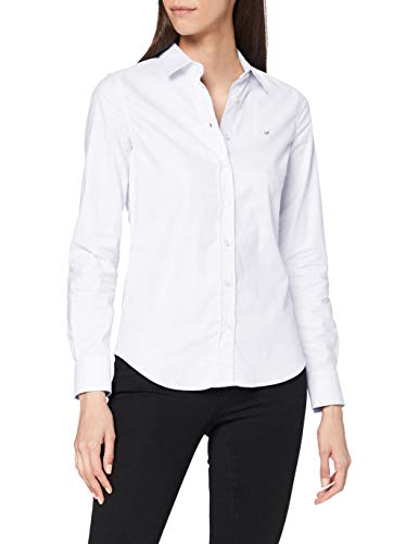 GANT Damska bluzka ze stretchu Oxford Solid, biały, 44