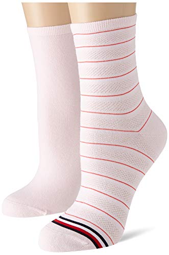 Tommy Hilfiger Damskie skarpety Preppy Women's Short Socks (2 sztuki), Rosa, 39-42 EU