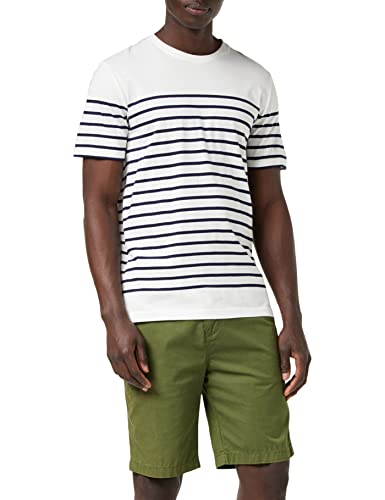Armor Lux Męski T-shirt Marinière Etel Héritage Homme, biały (400 Blanc/Navire 400), L