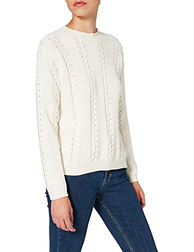 Yargıcı Damski sweter z okrągłym dekoltem, Kość słoniowa (Off White 037), M
