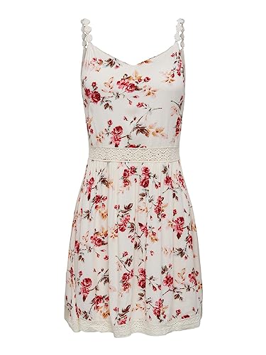 ONLY damska krótka sukienka, Aop:rose Flower Creme Brûlée, 40