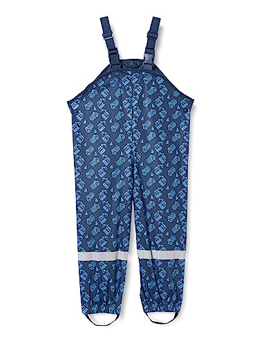 Playshoes Chłopięce Spodnie Przeciwdeszczowe na Plac Budowy, Niebieskie, 104 cm