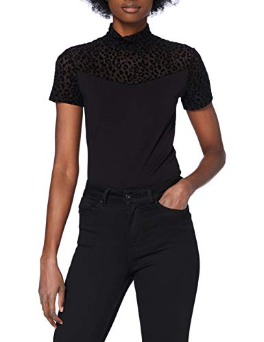 Urban Classics Damska koszulka damska Flock Lace Turtleneck Tee T-Shirt, czarny, XL