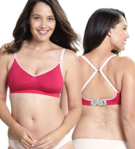 Cake Lingerie Damski biustonosz Charley M by Cake Flourish Nursing bezszwowy | Maternity Bra for Pregnancy damski biustonosz ciążowy, czerwony (Red Cerise), 70D