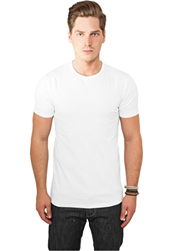 Urban Classics Męski T-shirt Fitted Stretch Tee, basic top dla mężczyzn z rozciągliwego materiału, dostępny w wielu kolorach, rozmiary S - XXL, biały, XL