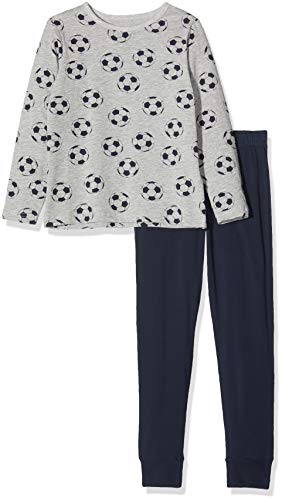 NAME IT Dziecięcy chłopięcy Nkmnightset Grey Mel Football Noos dwuczęściowa piżama, Wielobarwny (grey Melangegrey Melange), 86/92 cm