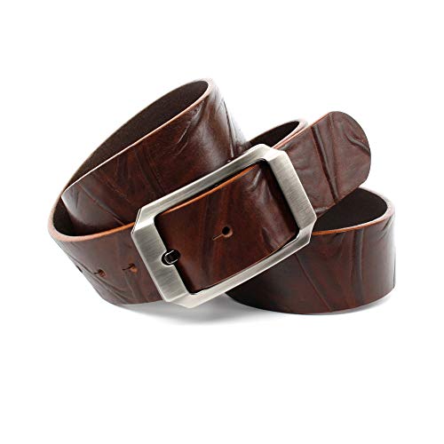 Anthoni Crown Pasek skórzany unisex, ciemnobrązowy, 100 cm