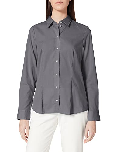 Jedwabna bluzka damska – nie wymaga prasowania, lekko taliowana bluzka koszuli z kołnierzem – długi rękaw – 100% bawełna