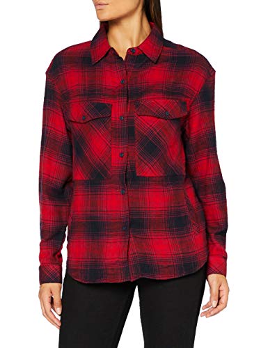 Urban Classics Koszula damska Ladies Check Overshirt, ciemnoniebieski/czerwony, 5XL Duże rozmiary