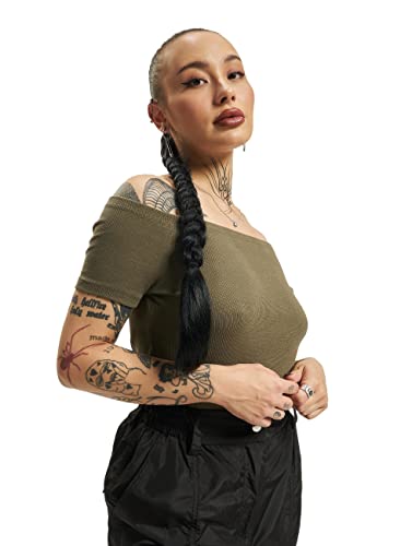 Urban Classics Damska koszulka z odkrytymi ramionami, Oliwka, XL