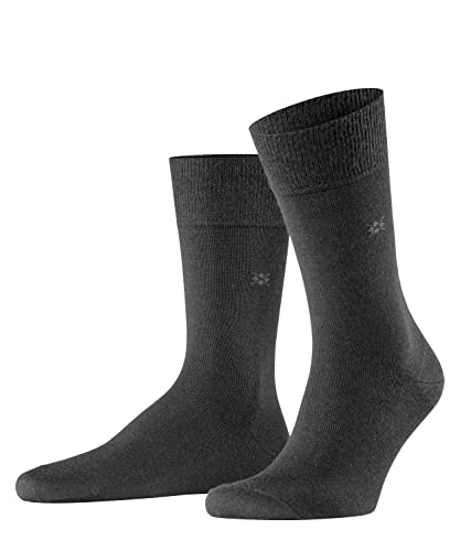 Burlington Mężczyźni Skarpety Leeds M SO Wełna, Bawełna jednokolorowe 1 Para, Czarny (Black 3000), 40-46