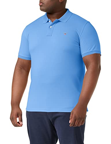 GANT Oryginalna męska koszulka polo Pique SS Rugger, niebieski (pacific blue), XS