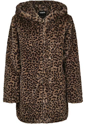 Urban Classics Damski płaszcz Leo Teddy Coat, darkolive leo, 4XL duże rozmiary