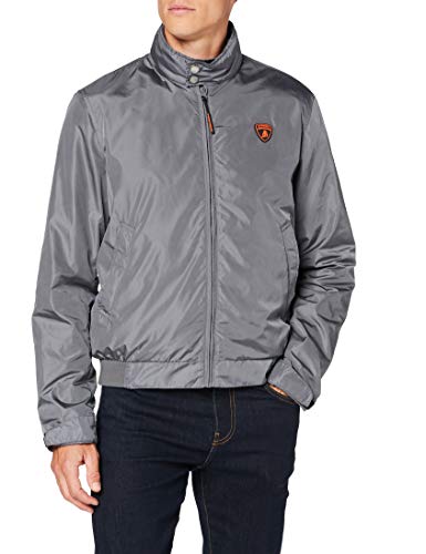 Automobili Lamborghini Męska kurtka Spolverino Lamborghini Con Cappuccio wiatrówka, Grigio Telesto, 52