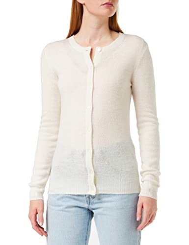 SPARKZ COPENHAGEN Damski kardigan z dzianiny Pure Cashmere O-Neck, kość słoniowa (Off White 002), S