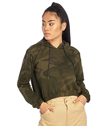 Urban Classics Damska damska bluza z kapturem z kapturem z kapturem z kamuflażem, Olive (Olive Camo), XS