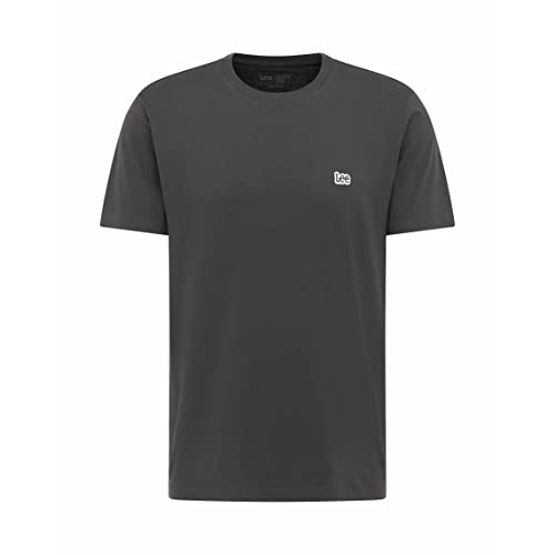 Lee Męski t-shirt z logo Ss Patch Tee Washed Black, Washed Black, 5XL