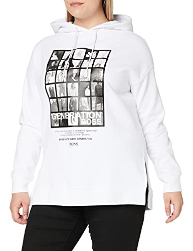 BOSS Damski sweter z kapturem C_eyda, White100, XS