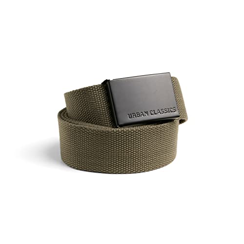 Urban Classics Canvas Belts Pasek Uniseks , Oliwkowy/Czarny , 120