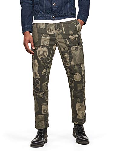 G-STAR RAW Spodnie męskie Torrick Relaxed Casual, Ciemne obiekty mono koniczyny C313-b549, 31W / 32L