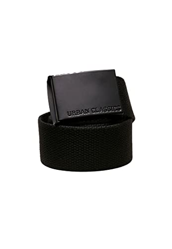 Urban Classics Unisex bezstopniowy pasek płócienny z płótna, pasek z metalową klamrą dla kobiet i mężczyzn, w wielu różnych kolorach, czarny, L-XL