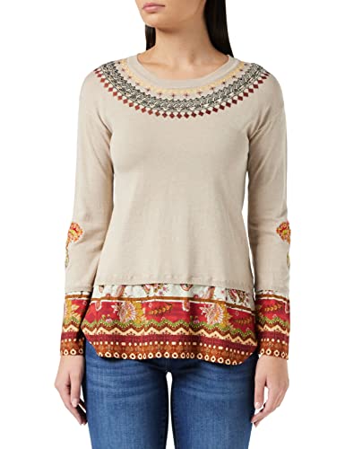 Desigual Damski kardigan JERS_Nagar, Biały (Crudo 1001), S