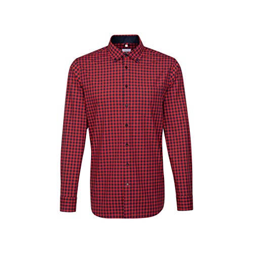 Seidensticker Męska koszula z kołnierzem button-down, bordowy, 40 PL