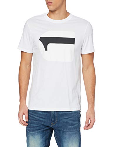 G-STAR RAW Męski t-shirt 3D No.1 Logo +, White 336-110, XS