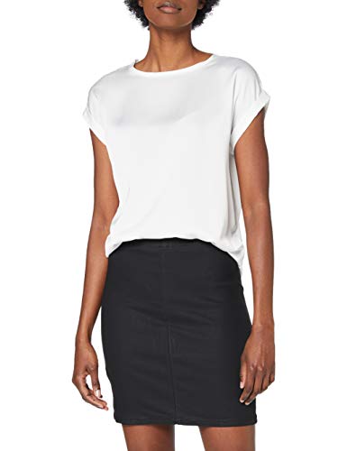 Vila Damski t-shirt z satyny S/S Satynowy Top/Su-Noos, Snow White, 42
