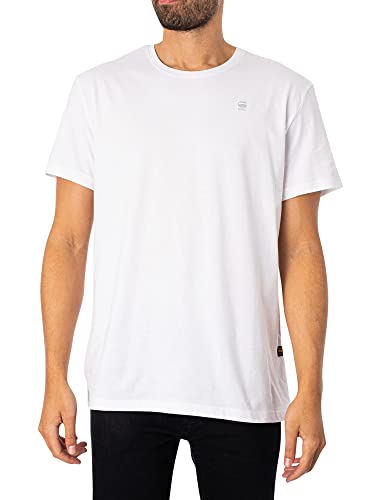 G-STAR RAW Męski T-Shirt Base-s R T S/SG-STAR RAW Męski T-Shirt Base-s R T S/S, Biały (White D16411-336-110), S