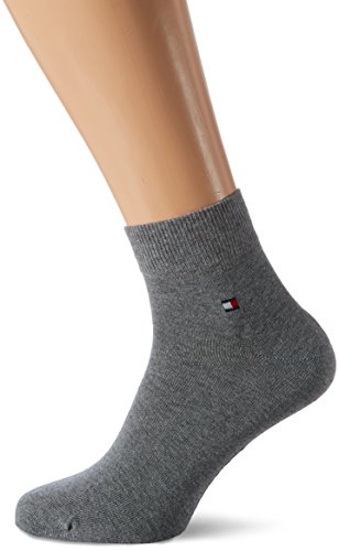 Tommy Hilfiger Męskie skarpety TH MEN QuARTER 2P, szare (średni szary melanż 758), 12/14 UK