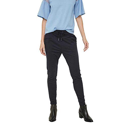 VERO MODA Damskie spodnie, luźny ściągacz, Night Sky (10197909), (M) W / 32L
