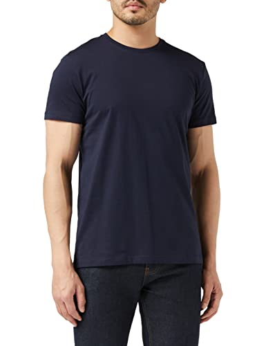 ESPRIT Męski T-shirt z okrągłym dekoltem Basic, 400/Navy - nowa wersja, XS
