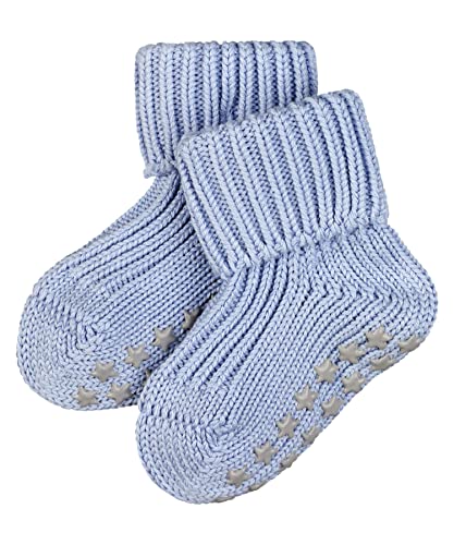 FALKE Uniseks - niemowlęta Kapcie Catspads Cotton , Bawełna, 1 Para, Niebieski (Crystal Blue 6290); 80-92 (12-18 miesiące)